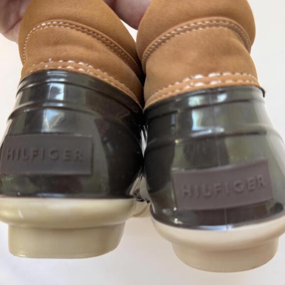 Tommy Hilfiger Duck Boots Women's Size 9 Low Cut Brown Leather Uppers Waterproof - Picture 6 of 9